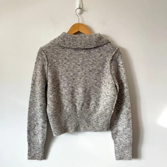 Zara Wool Blend Button Collar Knit Cardigan Heather Grey Size Medium - Picture 8 of 10